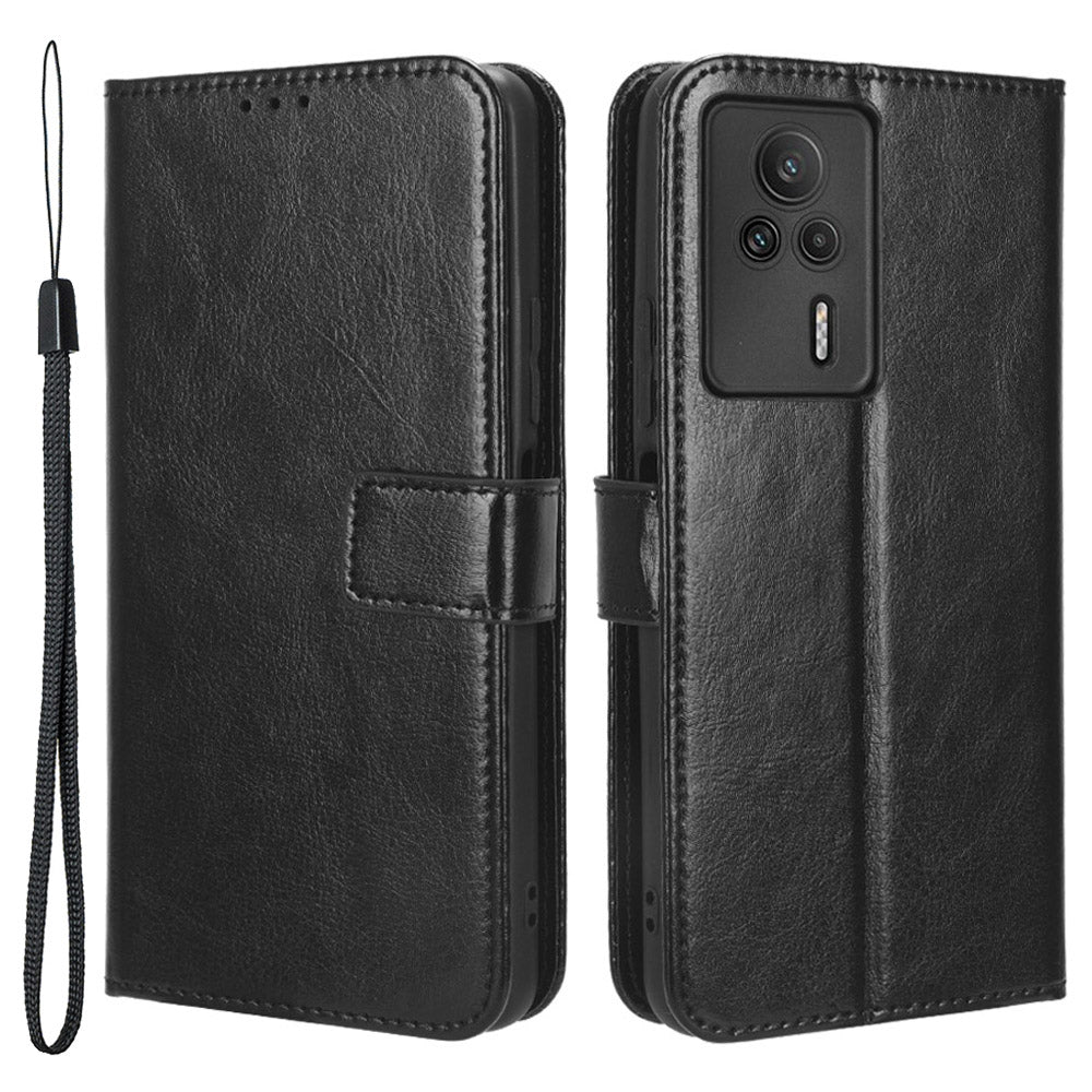 For Xiaomi Redmi K60E 5G Wallet Stand Phone Case Crazy Horse Texture Phone Leather Cover For Xiaomi Redmi K60E 5G Wallet Stand Phone Case Crazy Horse Texture Phone Leather Cover